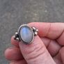 Vintage Rainbow Moonstone Sterling Silver Ring(9.5 g) Image 10