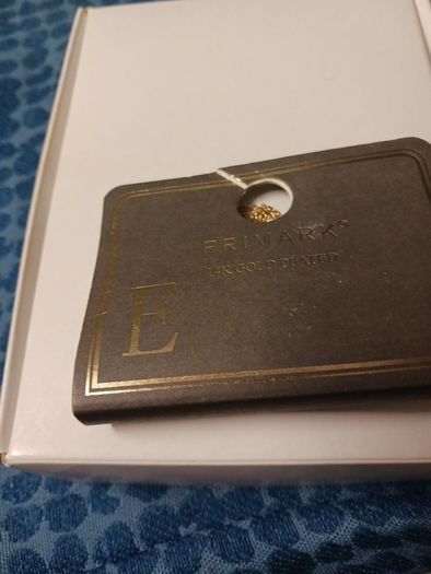 14 ct gold plated chain with E pendant