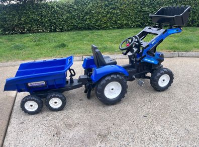 New Holland tractor and trailer