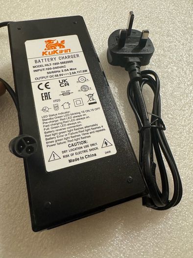 Original Charger For Kukirin G3 Pro / G2 Master Electric Scooter Input 100-220V Output 58.8V 2.0A Lithium Battery Charger (BRAND NEW) 100%