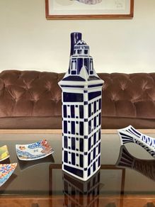 Vintage Galician Abstract Art Sargadelos Tower of Hercules Bottle