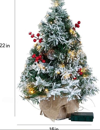 Christmas tree, small 22inches. Comes with lights-decorations
