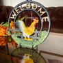 Welcome Antique Cast Iron Entryway Decor Wall Hanging Plaque Rooster Image 2