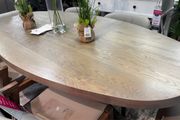 Oval Scandinavian Oak dining table, Like New