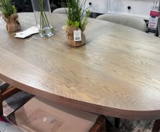 Oval Scandinavian Oak dining table, Like New