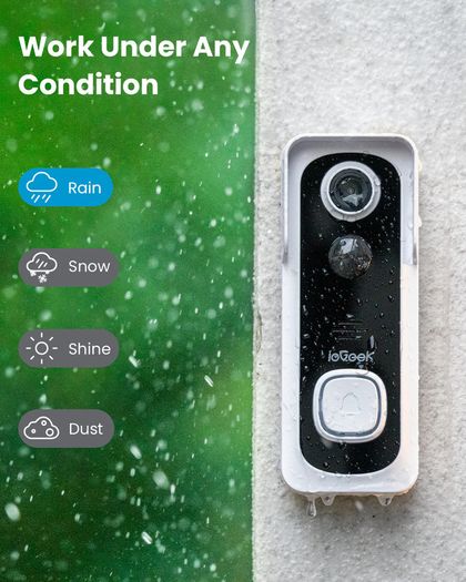 ieGeek Wire Free Wireless FHD 1080P Smart Video Doorbell - No Subscription Required - Brand New