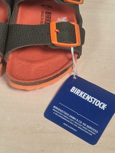 Birkenstock Milano Kids Sandals Desert Soil Green And Orange Size Uk 8.5 Eu 26 Brand New Boxed