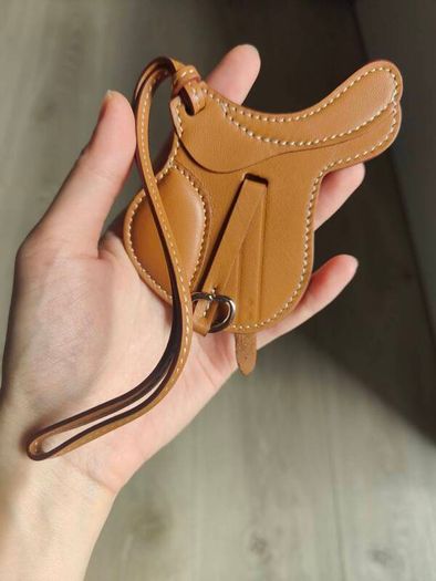 Handmade leather bag charm