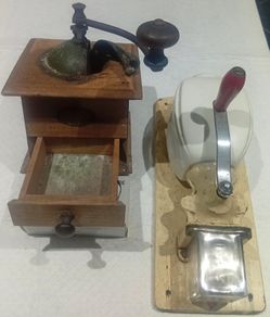 Antique Peugeot Coffee Grinder + Vintage Wall Mounted Coffee Mill