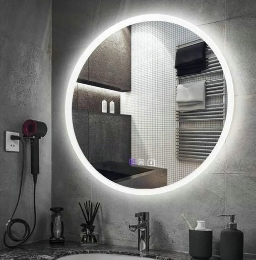 LED Bathroom Mirror Bluetooth Speakers Demister Antifog 80cm Ensuite Vanity Makeup Cosmetic