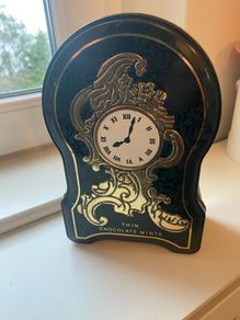 Vintage After Eight Chocolate Clock Shape Tin Box