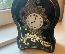Vintage After Eight Chocolate Clock Shape Tin Box