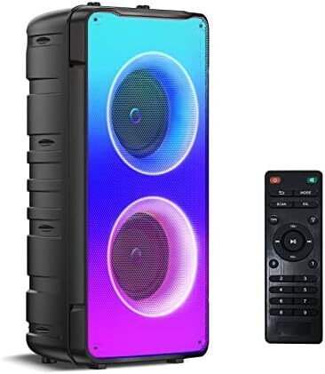 Bluetooth Speakers, 60W(80W Peak) Portable Loud Wireless Stereo Speaker with Rich Bass, Bluetooth 5.0, FM Radio, Colorful Lights, TWS Pairing, 10000mAh Battery, Outdoor Speaker for Home Party Gifts