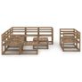 10 Piece Garden Lounge Set Brown Impregnated Pinewood Image 2
