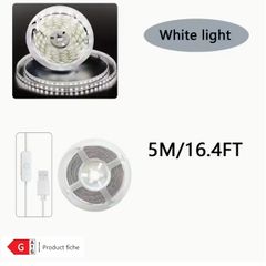 USB LED Lights, White LED Strip Light, LED Lights for TV Backlight, On-line Switch LED Light Strip, Indoor