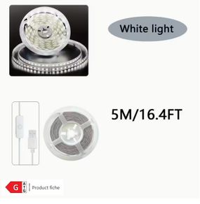USB LED Lights, White LED Strip Light, LED Lights for TV Backlight, On-line Switch LED Light Strip, Indoor