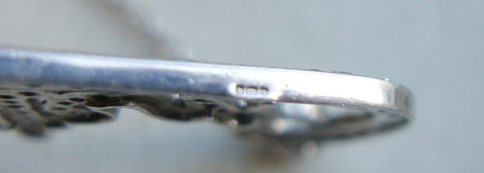 Vintage Sterling Silver 925  Sister,  Necklace with White Sapphire length 16" - 8,9g