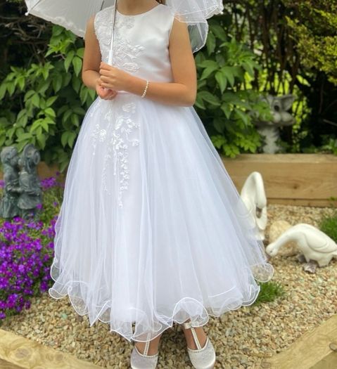 Communion dress (Joan Calabrese) veil,umbrella and bag