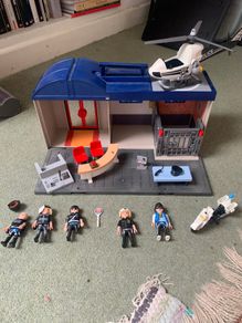 Playmobil Police Station with helicopters & motorbike