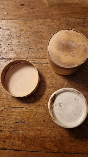 Antique Irish Chemist's Ointment Pots with Original Cardboard Packaging. Drogheda.