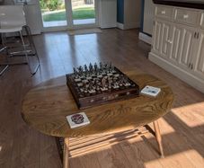 Vintage Mid-Century Oval Wooden Coffee Table with Magazine Rack
