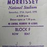 Morrissey  Concert Ticket From 1991 National Stadium. Image 4