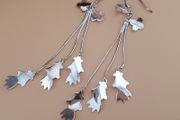 Sterling 925 Silver Cascading Leaf Drop Earrings