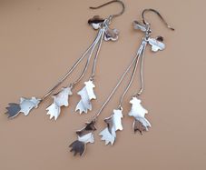 Sterling 925 Silver Cascading Leaf Drop Earrings