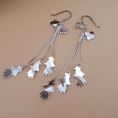 Sterling 925 Silver Cascading Leaf Drop Earrings