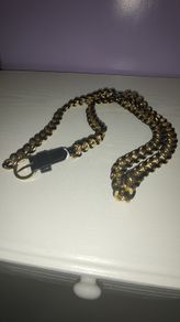 Gold Belt with Black Imitation