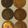 Six English 1 Penny Coins 1897 to 1967 Image 2