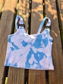 Topshop Tie-Dye Ring Strap Top, Size Small