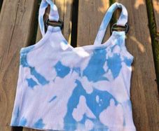 Topshop Tie-Dye Ring Strap Top, Size Small