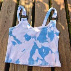 Topshop Tie-Dye Ring Strap Top, Size Small