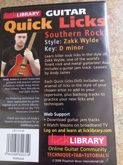 Lick Library Zack Wylde Quick Licks DVD