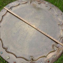 Antique Large 34"  Eastern Brass Tray Table Top Handmade