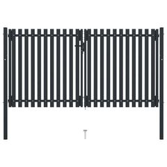 Double Door Fence Gate Steel 306x200 cm