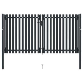 Double Door Fence Gate Steel 306x200 cm