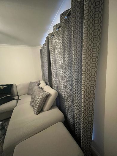 Next Geo print curtains & cushion x3