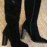 Black Suede Boots    Size 5 Image 2