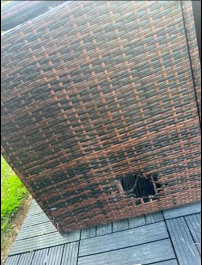 4 Seater Brown Rattan Cube Garden