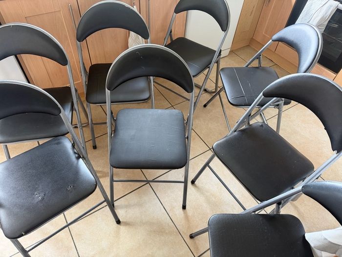 8 foldable chairs
