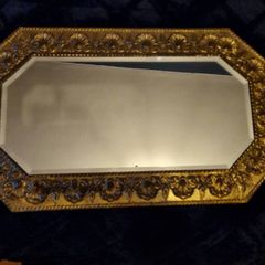 Vintage Brass Mirror