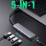 USB Hub, Ultra Slim 4 Ports USB 3.0 Splitter Portable Extension Data Hub HighSpeed with Micro USB Port Compatible With MacBook XPS Surface Pro PS5 PS4 Xbox One, USB Stick, HDD, Keyboard, Mouse Image 2