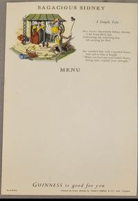 Guinness Menu Cards, Original 1940/50's