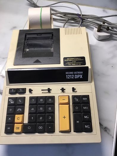 Vintage 1960's Vintage Decimo Adding Machine/Calculator - Decimo Vatman 1212 DPX