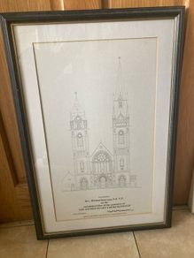 drawing front elvation scared heart church omagh