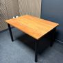 Large Solid Wood Table, Black Legs Image 2
