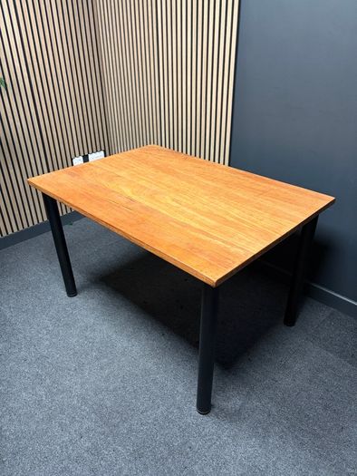 Large Solid Wood Table, Black Legs