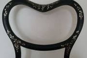 19th century mother of pearl inlaid &amp; ebonised chair